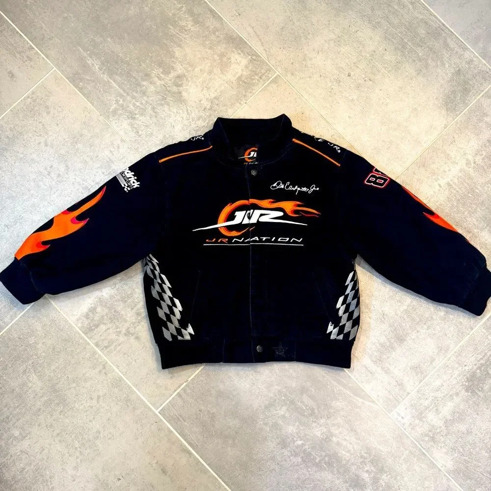 JR Nation NASCAR Dale Earnhardt Jr. Kids Racing Jacket Size 5 Black Youth Coat